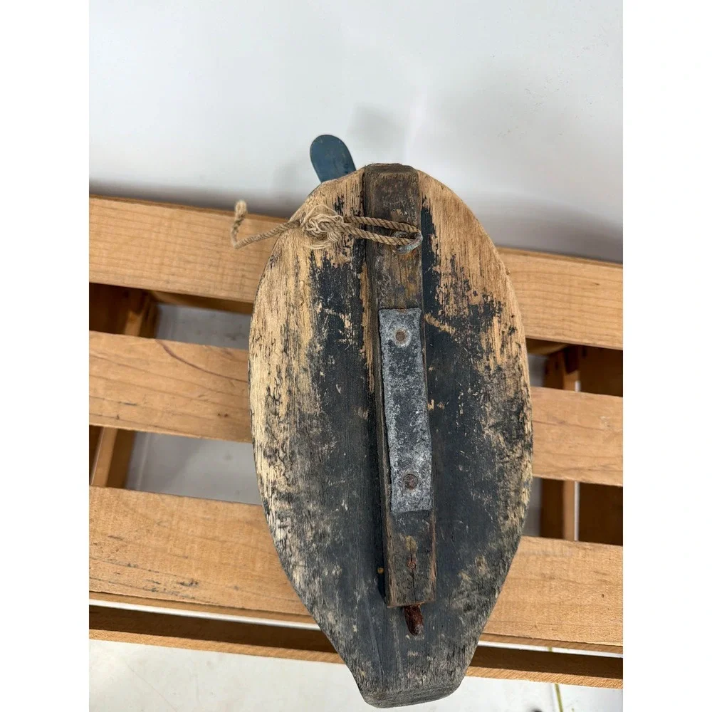Antique Wooden Blue Bill Drake Decoy Hand Carved Primitive Folk Art Rustic Decor